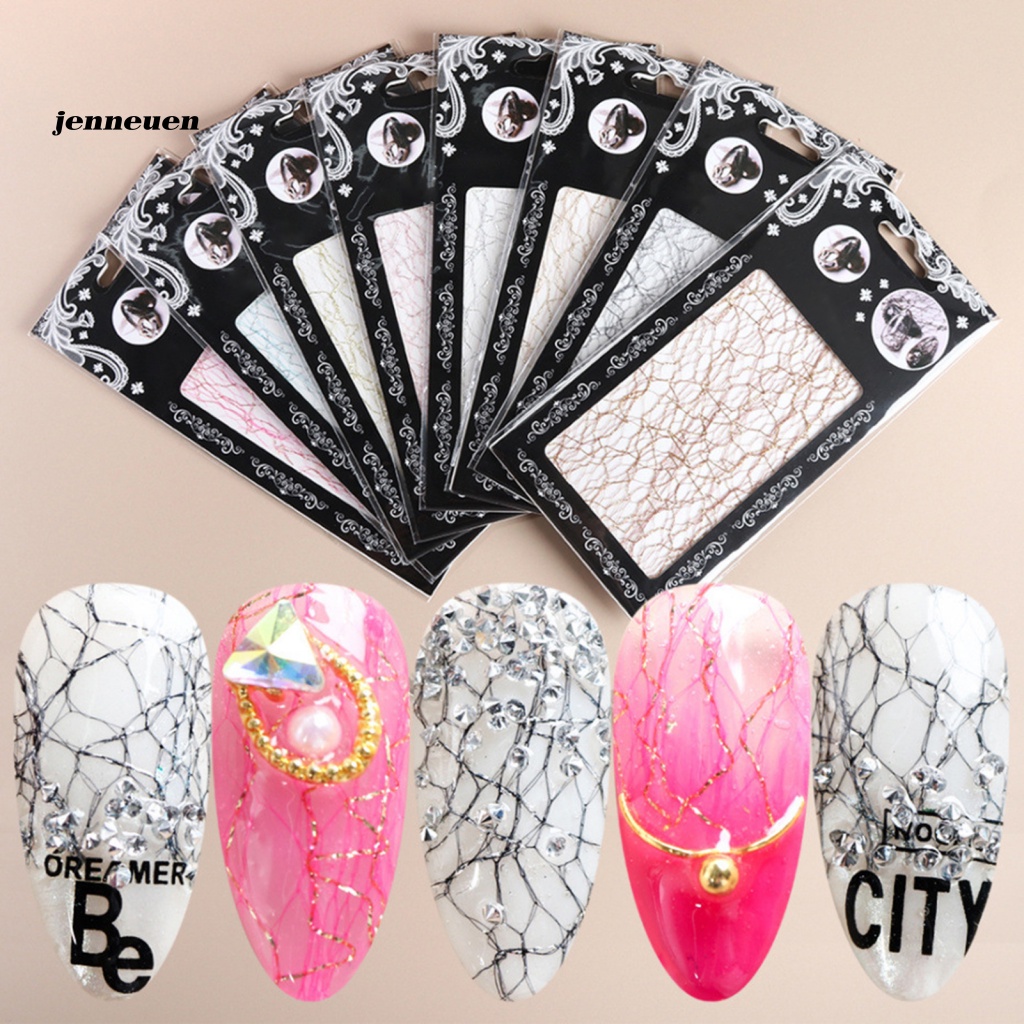 Miếng Dán Trang Trí Móng Tay Nghệ Thuật Dạng Lưới