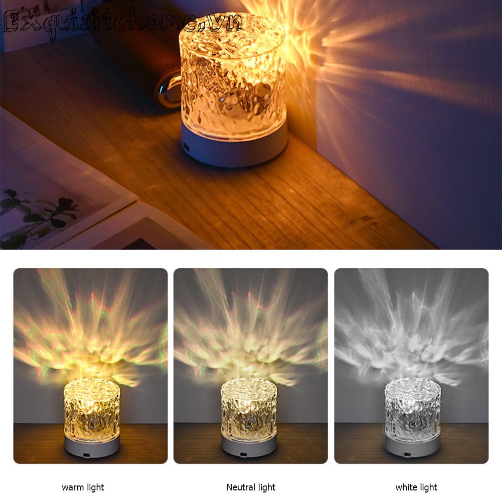 Đèn Ngủ Cảm Ứng Điều Khiển Ánh Sáng Ban Đêm Hình Sóng Nước Trang Trí Nội Thấ