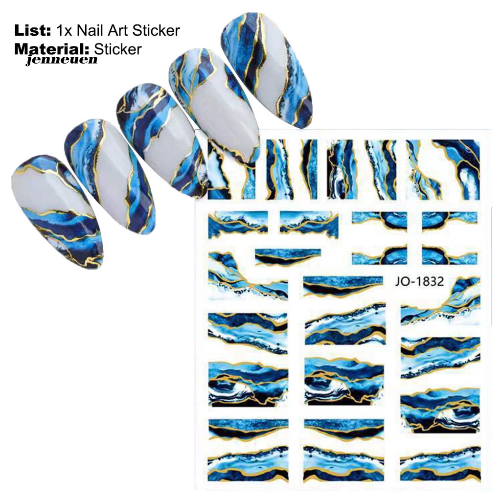 Miếng Dán Trang Trí Móng Tay Nhẹ Nhàng Họa Tiết Đá Hoa Cương Màu Vàng Dễ Thương Cho Nữ