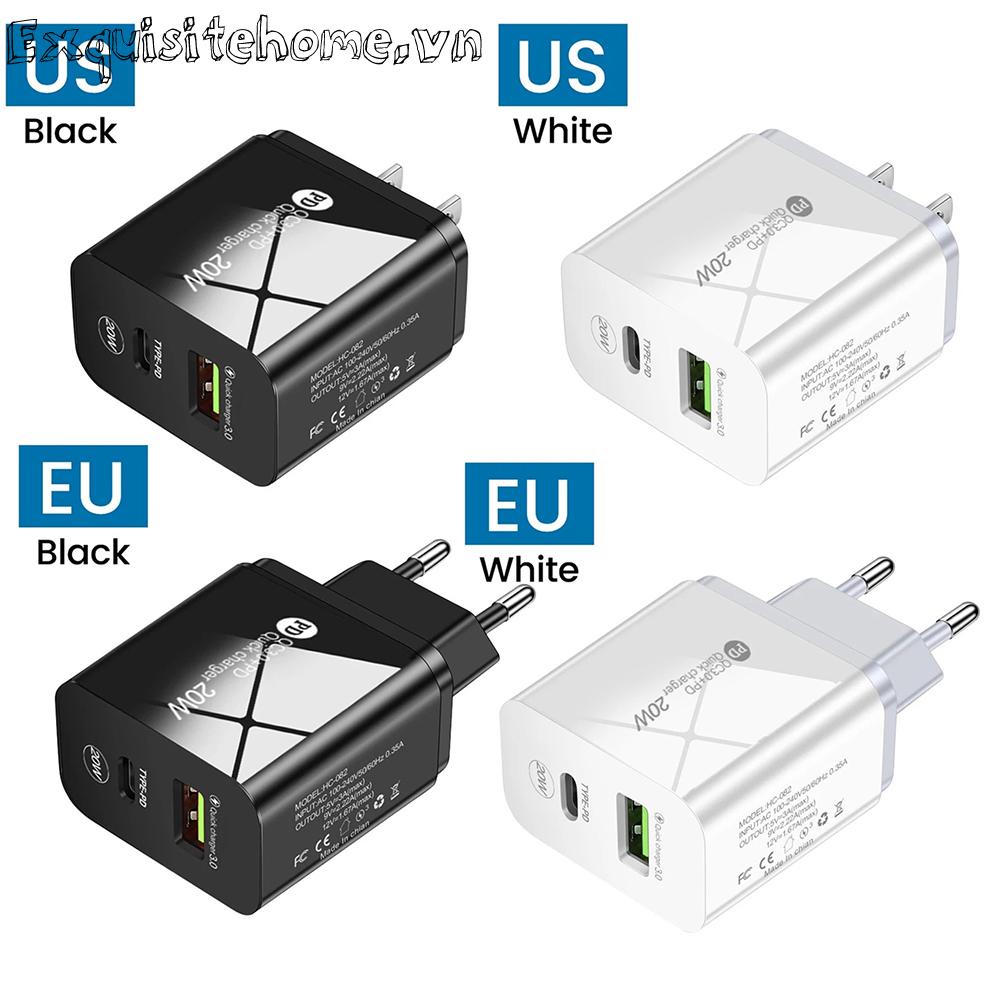 Cốc Sạc 20W Siêu Nhẹ Gắn Tường Tiện Dụng Cho Huawei Xiaomi Samsung