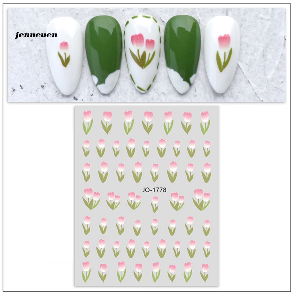 Miếng Dán Trang Trí Móng Tay Tự Dính Siêu Mỏng 2D Màu Sắc Tươi Sáng