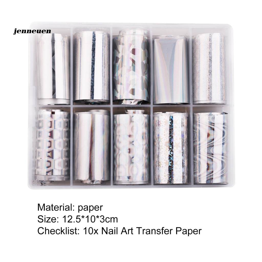 Hộp 10 Miếng Dán Trang Trí Móng Tay Nghệ Thuật Mịn Màng Không Phai Màu