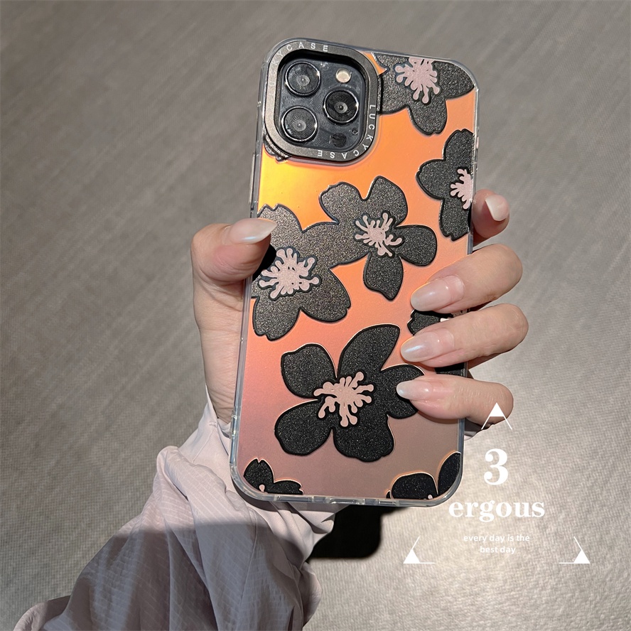 Ốp Điện Thoại Silicon Mềm Chống Sốc Họa Tiết Hoa Màu Laser Cho iPhone 14 13 12 11 Pro Max SE2020 X Xr Xs Max 8 7 Plus