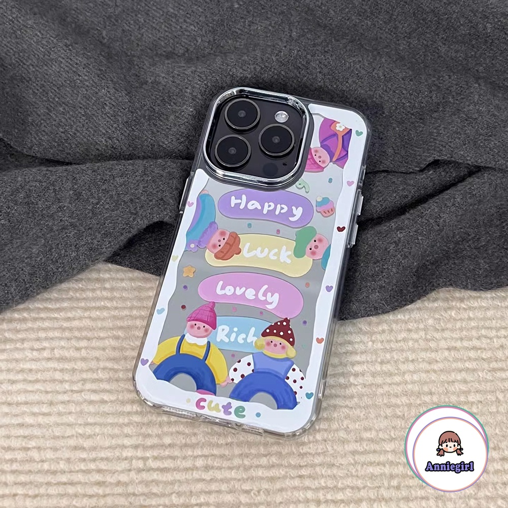 Ốp Điện Thoại Chống Sốc Có Gương Trang Điểm Hình Động Vật Cho iPhone 14 Pro 13 12 / 12Pro 11 Pro Max XR XS