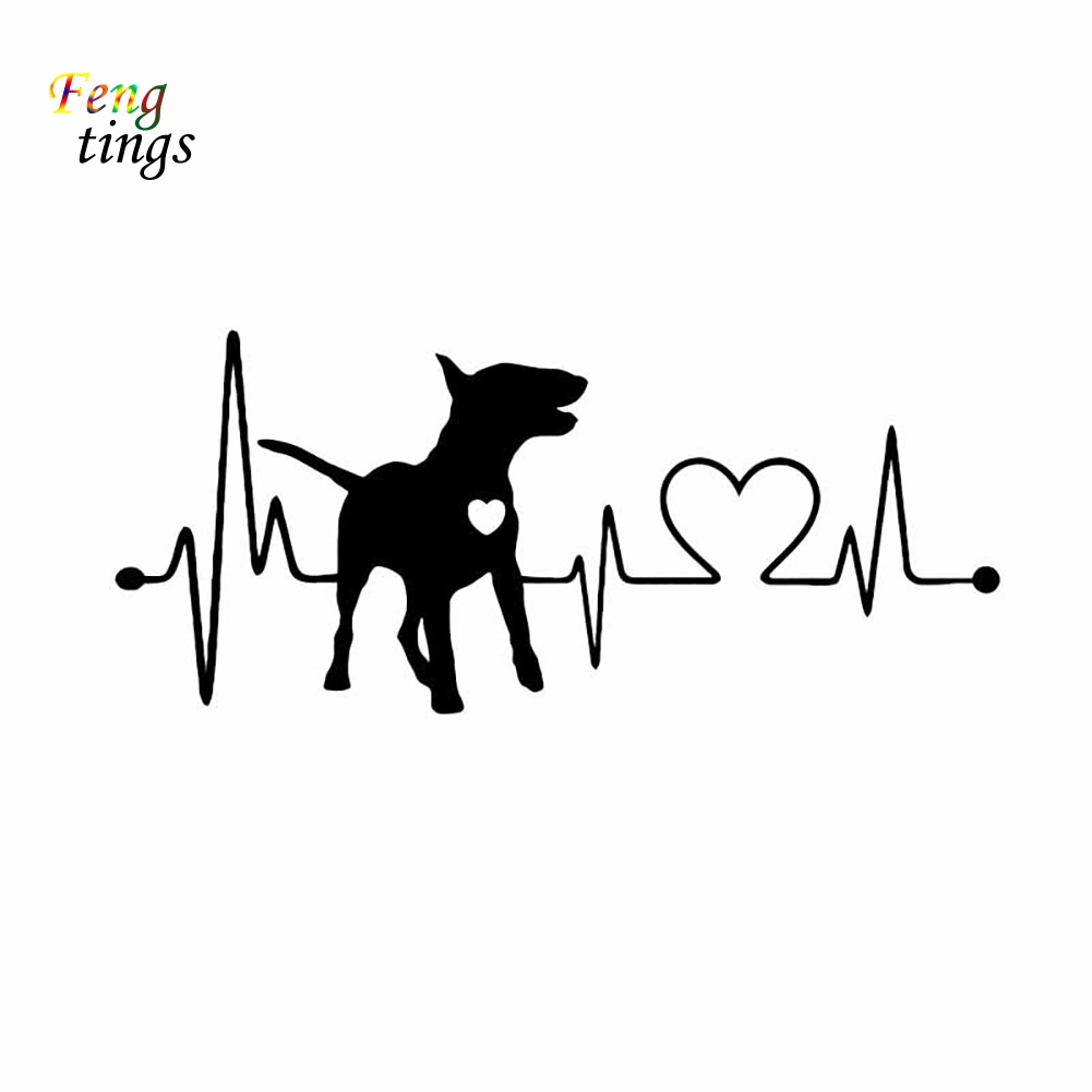 [Ft] Đề Can Dán Trang Trí Thân / Cửa Sổ Xe Hơi Hình Chó Bull Terrier Nghệ Thuật