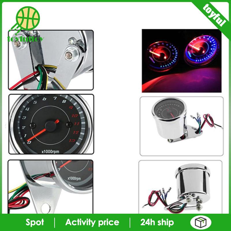 Đồng Hồ Đo Tốc Độ Xe Máy 13000RPM 12V Có Đèn Led Nền