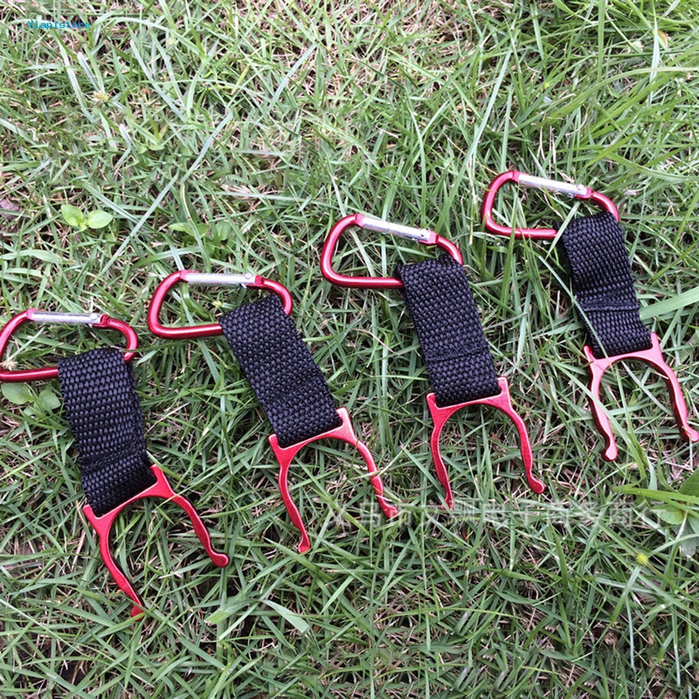 Set 6 Giá Đỡ Bình Nước Có Móc Kẹp Tiện Dụng Khi Đi Cắm Trại / Leo Núi