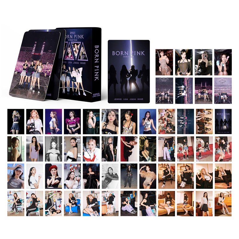 BLACKPINK Card Set 55 Tấm Thẻ Ảnh BORN PINK Kpop Lomo Card Hình Nhóm Nhạc