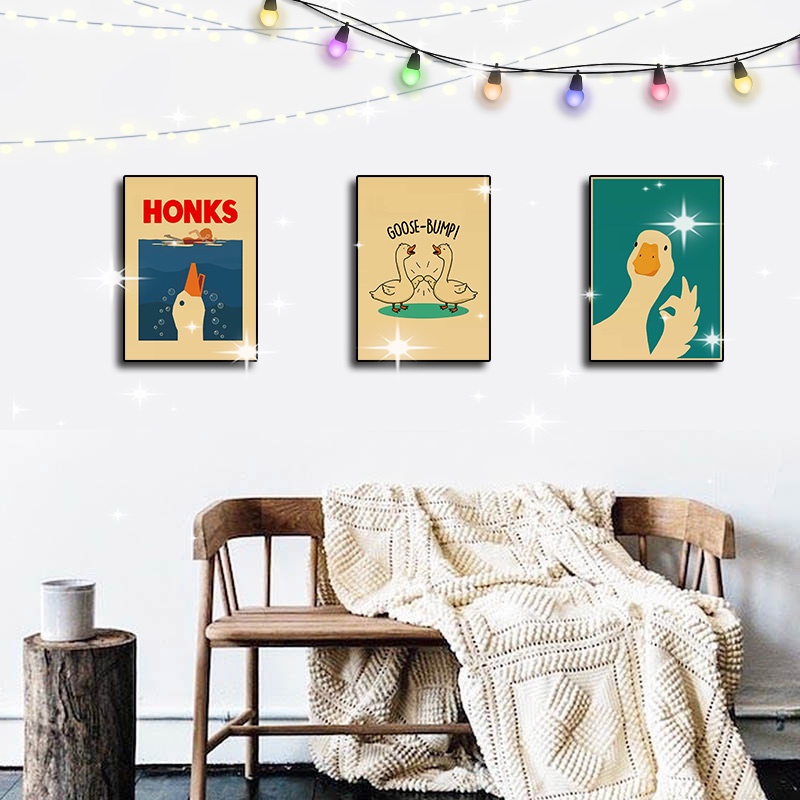 Poster Giấy kraft In Hình Trò Chơi Ngỗng Dễ Thương Sáng Tạo