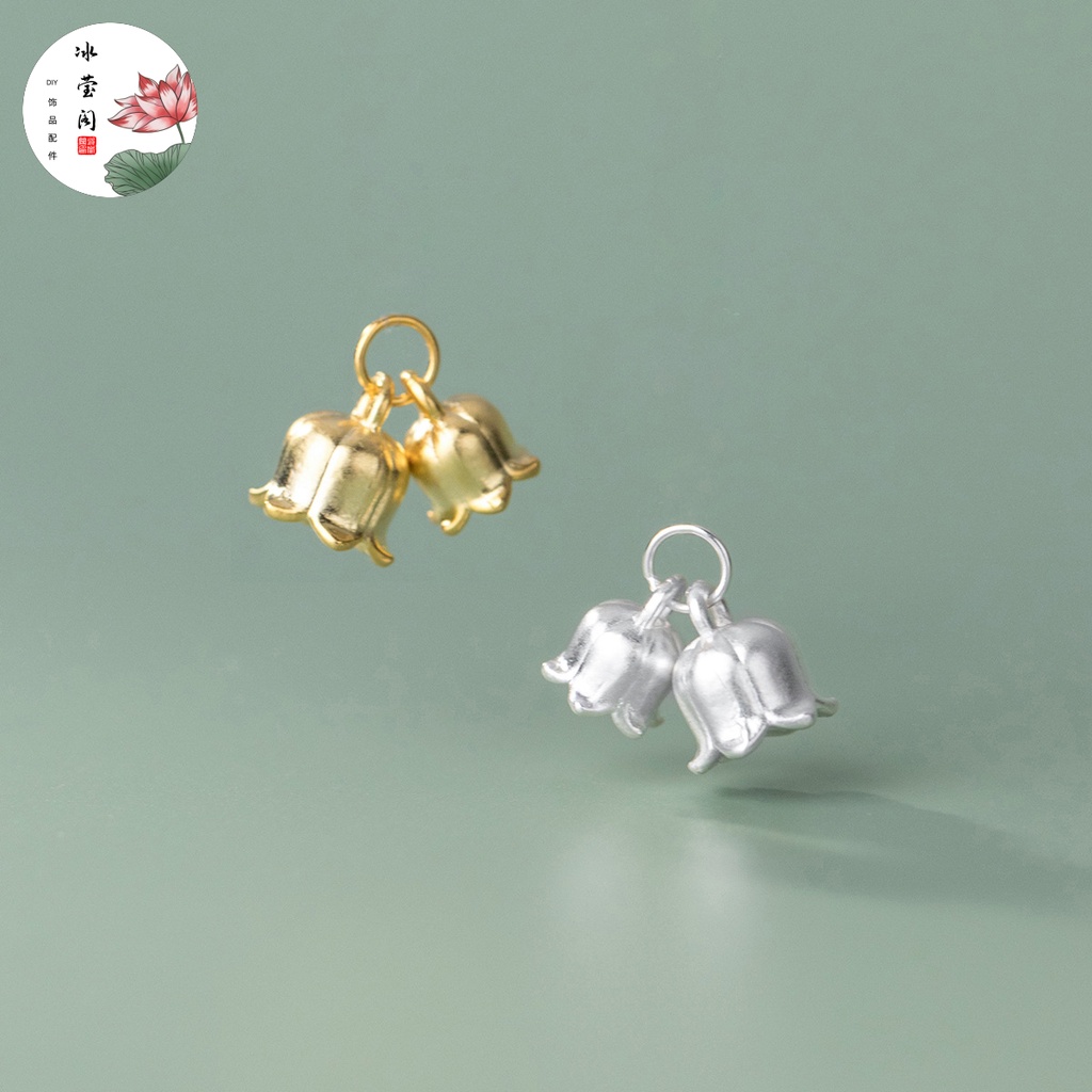 Mặt Dây Chuyền Mạ Vàng 18K Đính Chuông Đôi Bingyingge S925 Q0687