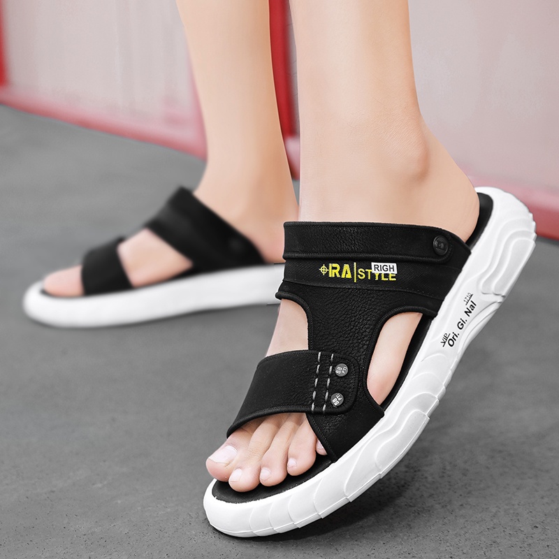 Dép đen dép văn phòng sandal da nam dép nam sandal dép xốp Dép chống trượt dép da nam dép nam đi núi thoáng khí dép nam