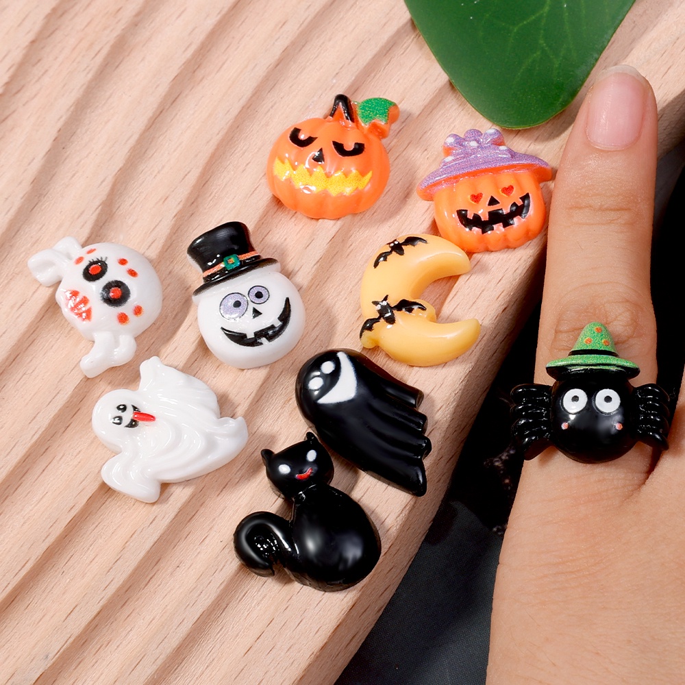 Đồ Chơi Hình Đầu Lâu / Bí Ngô / Ma Cà Rồng Mini Bằng Resin Dễ Thương Trang Trí Halloween