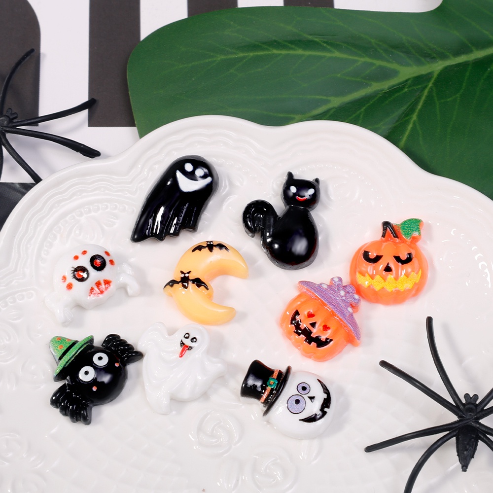 Đồ Chơi Hình Đầu Lâu / Bí Ngô / Ma Cà Rồng Mini Bằng Resin Dễ Thương Trang Trí Halloween