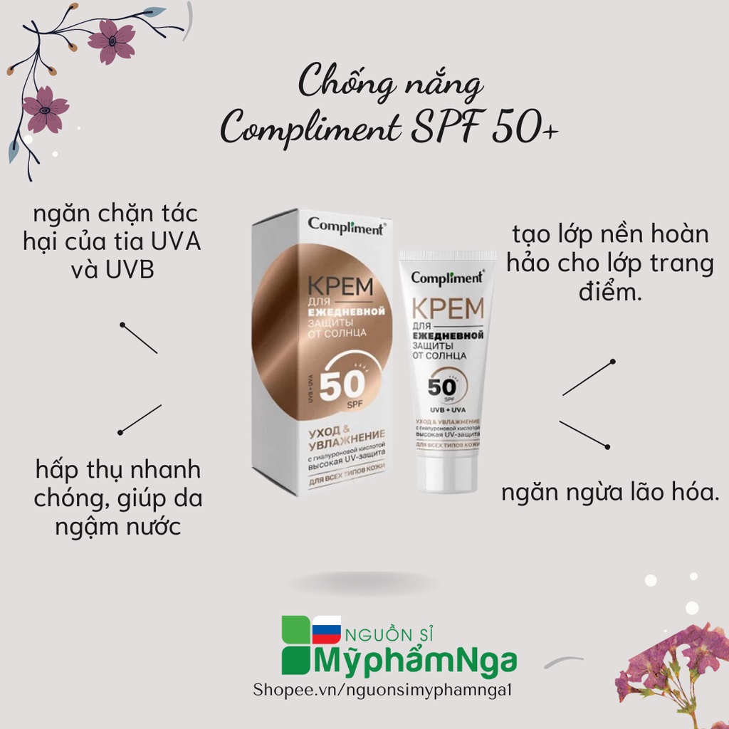 Chống nắng Compliment SPF 50+ chống tia UVA/UVB