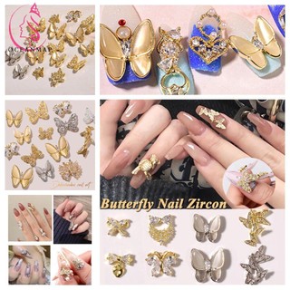 Phụ Kiện Trang Trí Móng Tay Hình Bướm 3D Lấp Lánh