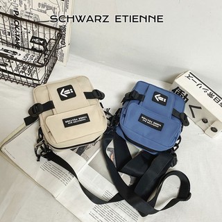 Schwarz ETIENNE Túi Đeo Chéo Phong Cách Đường Phố Nhật Bản Thời Trang Cho Nam