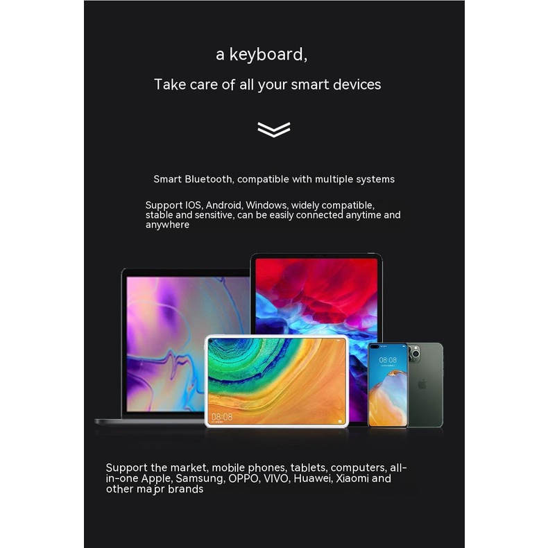 Bàn Phím Bluetooth Không Dây 10 Inch Ba Màu Có Đèn Nền