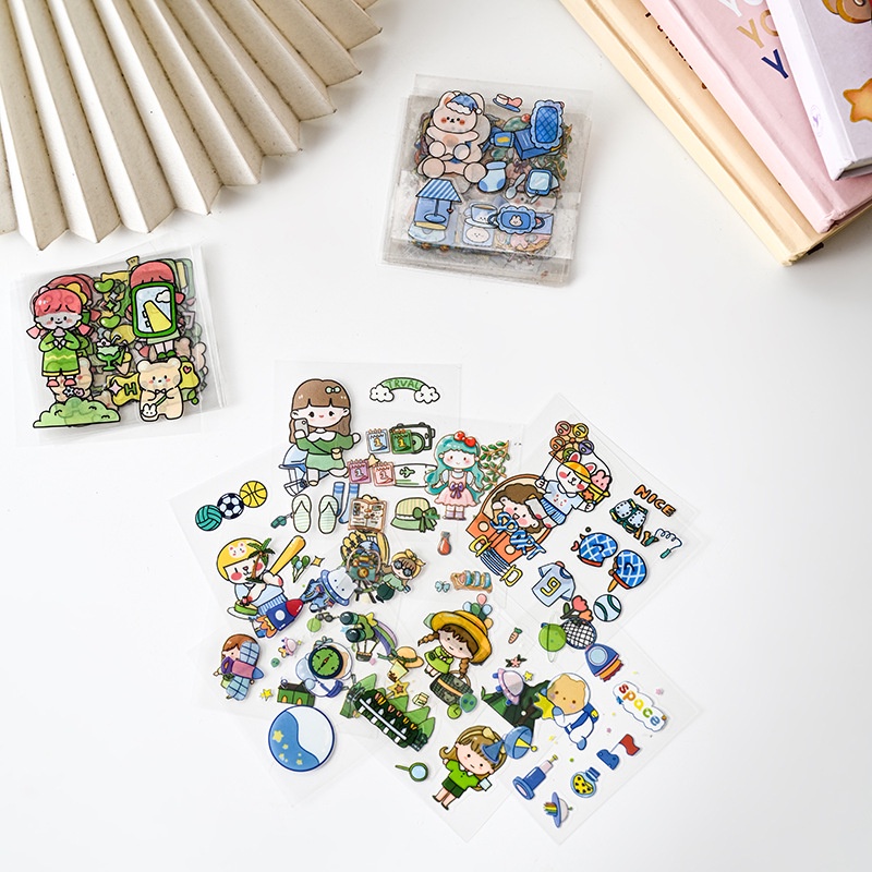 Miếng Dán Thẻ Ghi Chú Bằng pvc Trong Suốt Họa Tiết Hoạt Hình Dễ Thương Chống Thấm Nước Trang Trí Điện Thoại Cho Bé diy