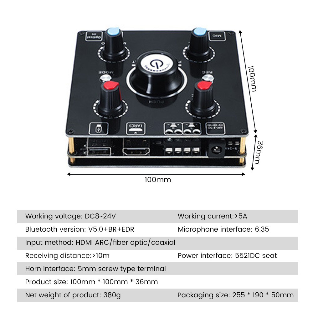 Bộ Khuếch Đại Tín Hiệu Âm Thanh Bluetooth 120W HIFI DAC HDMI ARC USB Chuyên Dụng