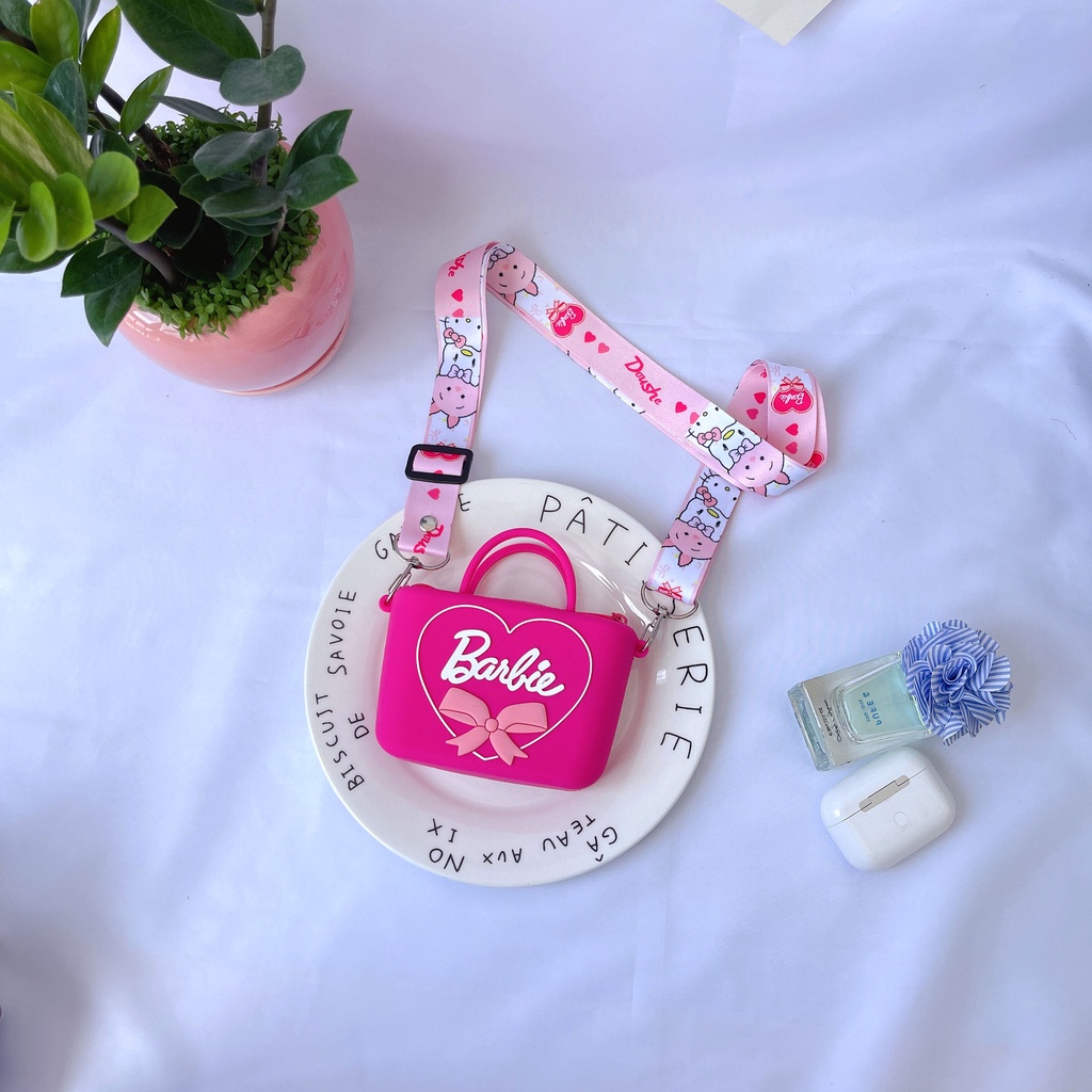 Túi Đựng Mỹ Phẩm Hình Búp Bê Barbie Dễ Thương Cho Bé Gái