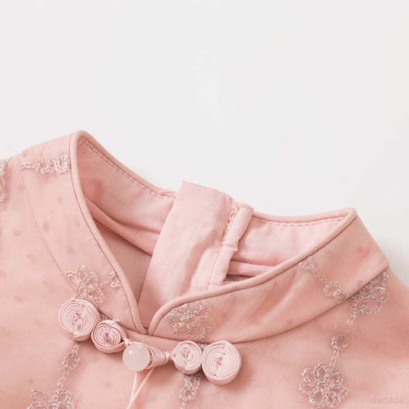 Đầm Hán Phục Dài Tay Phối Tua Rua Thời Trang Dành Cho Bé Gái