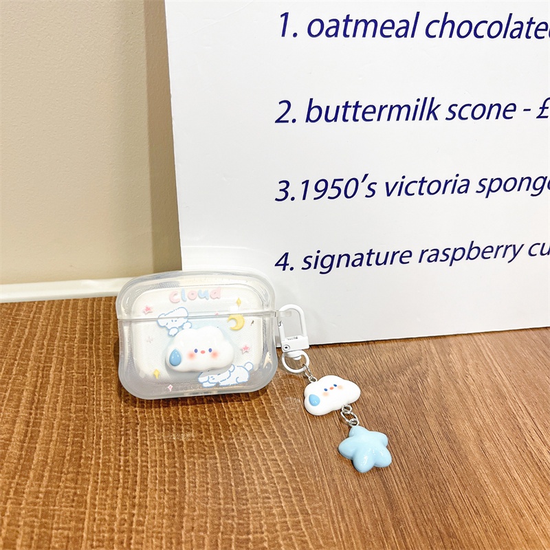 Vỏ Bảo Vệ Hộp Sạc Tai Nghe Bluetooth Không Dây Airpods1 / 2 3 Pro Pro2 Air Pods Pro 3 Hình Đám Mây Dễ Thương Ốp