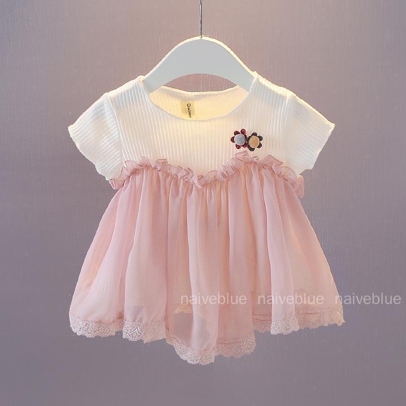 Đầm Chiffon Tay Ngắn Thời Trang Mùa Hè Xinh Xắn Cho Bé Gái