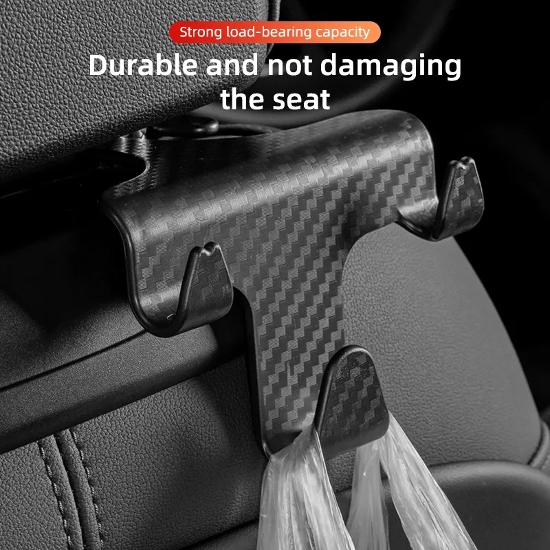 Móc Treo Đồ Bằng Sợi Carbon Gắn Sau Lưng Ghế Xe Hơi Thông Dụng
