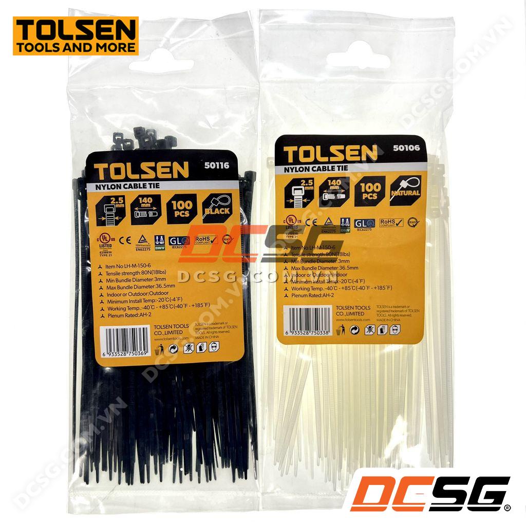 Dây rút nhựa 2.5x140mm 100pcs Tolsen (chọn màu) | DCSG