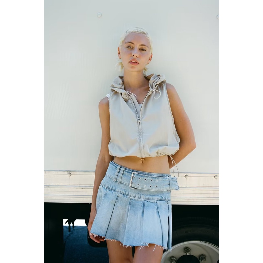 Bộ Áo Hoodie + Chân Váy Yếm + Áo Khoác Dáng Rộng Thời Trang Mùa Hè 2023 Y13-69064