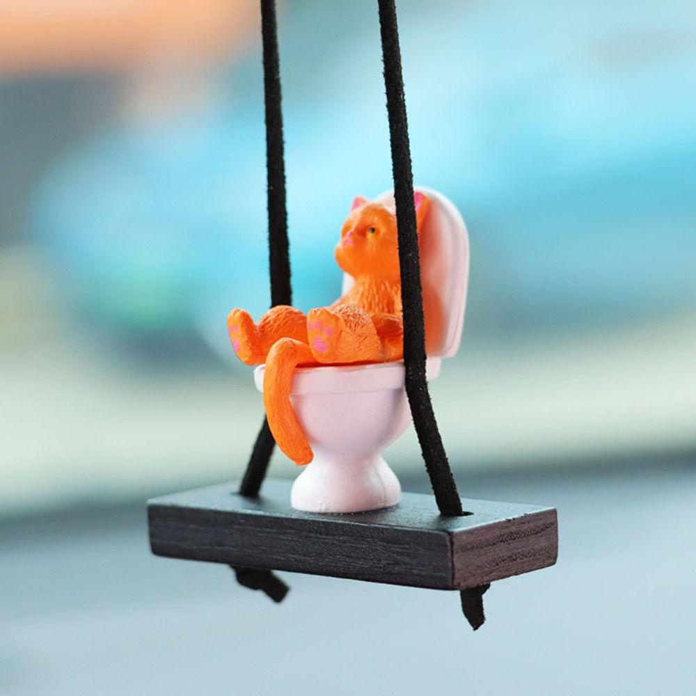 Mô Hình Chú Mèo Ngồi Trong Toilet Ngộ Nghĩnh Trang Trí Nội Thất