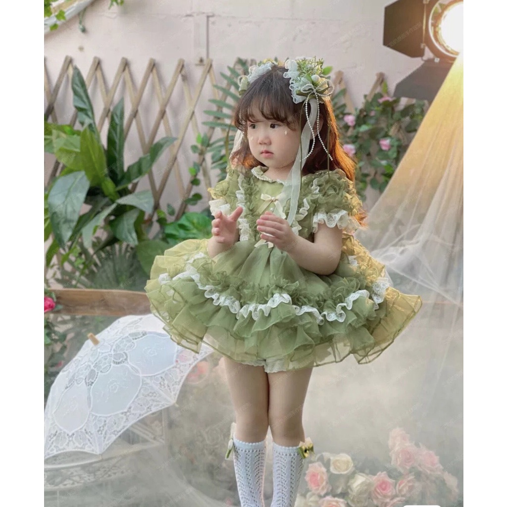 Hàng Mới Về Đầm Công Chúa Lolita Phối Ren Dễ Thương Cho Bé Gái