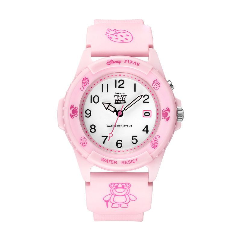 Đồng Hồ Quartz Hình Gấu Dâu Tây Disney Dễ Thương Chống Thấm Nước Phát Sáng Cho Nữ