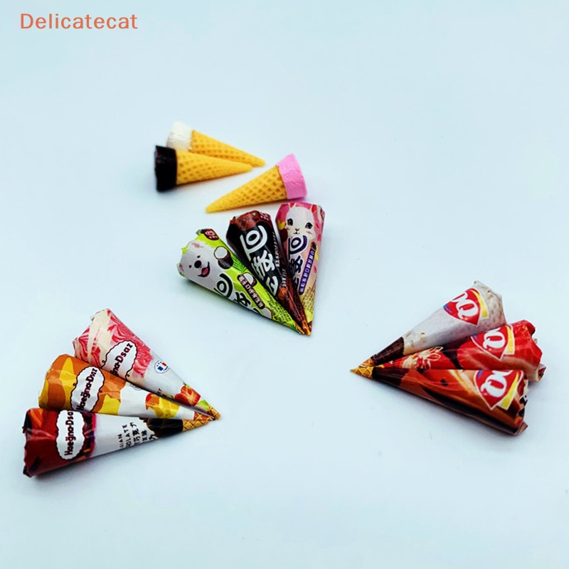 Set 3 Mô Hình Kem Ốc Quế Tỉ Lệ 1 / 12 Trang Trí Nhà Búp Bê