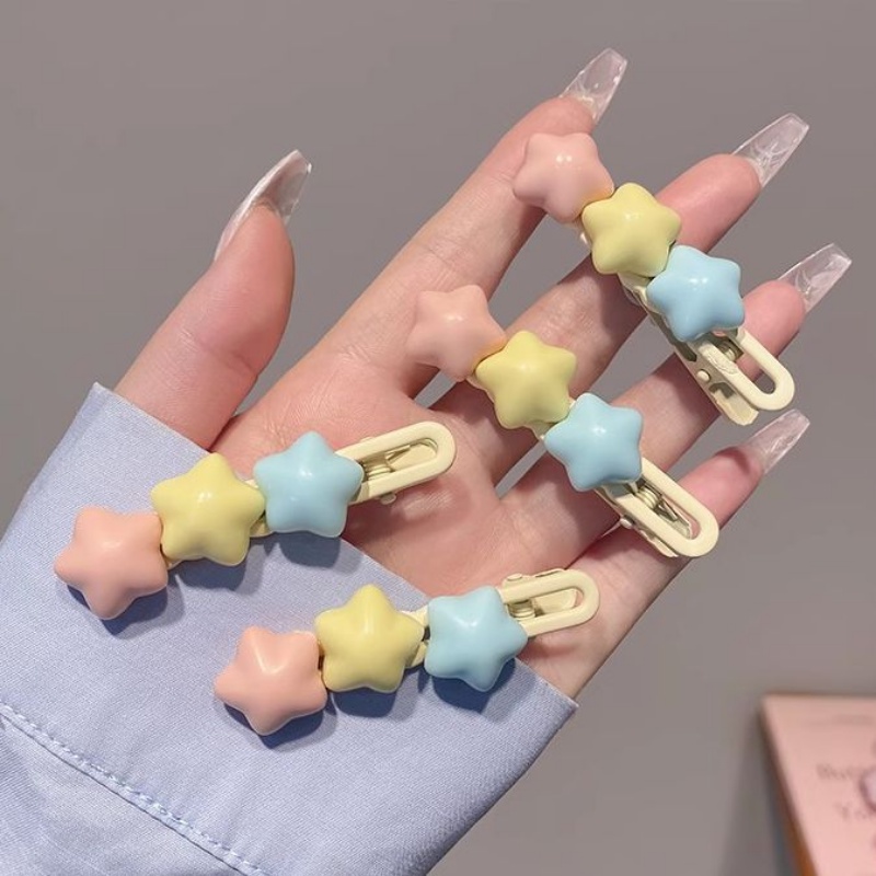 Kẹp Tóc Hình Ngôi Sao Màu Kem Y2K Phong Cách Hàn Quốc Ngọt Ngào Cho Nữ