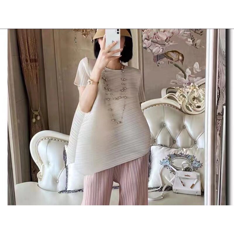 Áo Thun Tay Lỡ Màu Trơn Dáng Rộng Hở Bụng Thời Trang Mùa Hè Cho Nữ