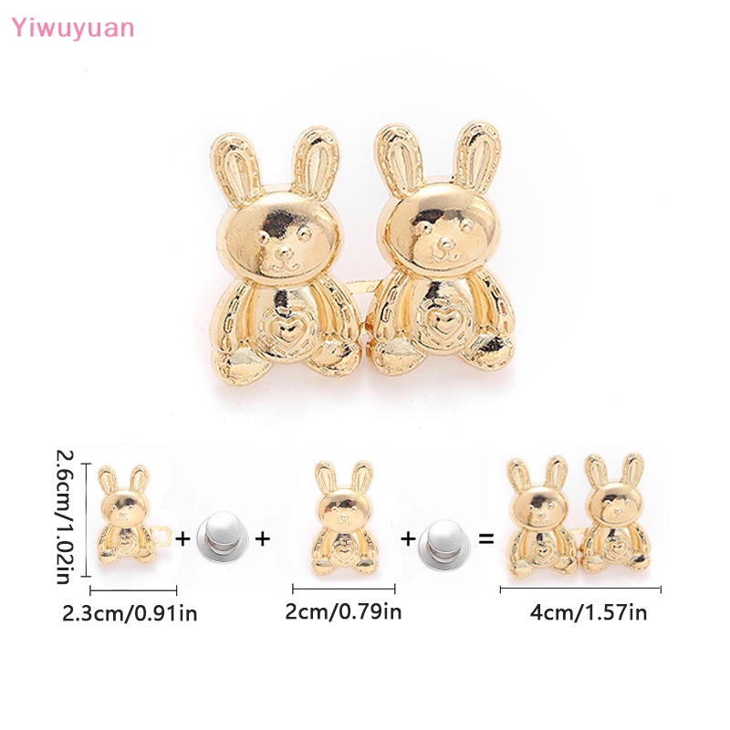 1 Cặp Kẹp Thắt Lưng Có Thể Tháo Rời Hình Thỏ Bằng Kim Loại Cho Quần Jean / Váy Jean DIY Mới