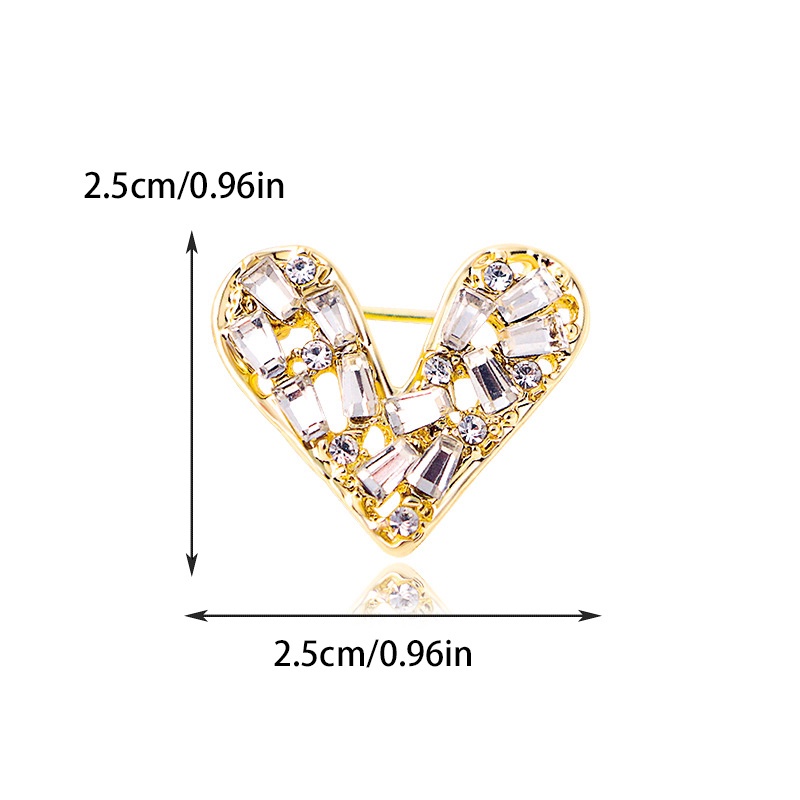 Ghim Cài Áo Hình Trái Tim Đính Đá Nhân Tạo Thời Trang
