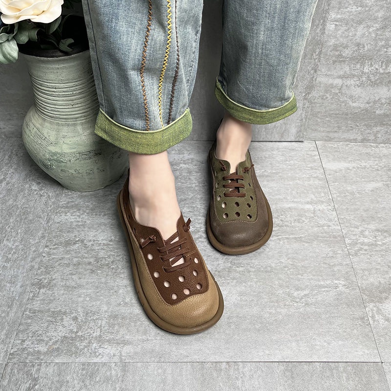 Xăng đan Da crocs Phong Cách vintage Thời Trang 2023 Cho Nữ