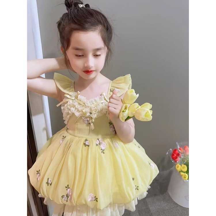 Đầm Công Chúa Hai Dây Mùa Hè 2023 Phong Cách Mới Cho Bé Gái