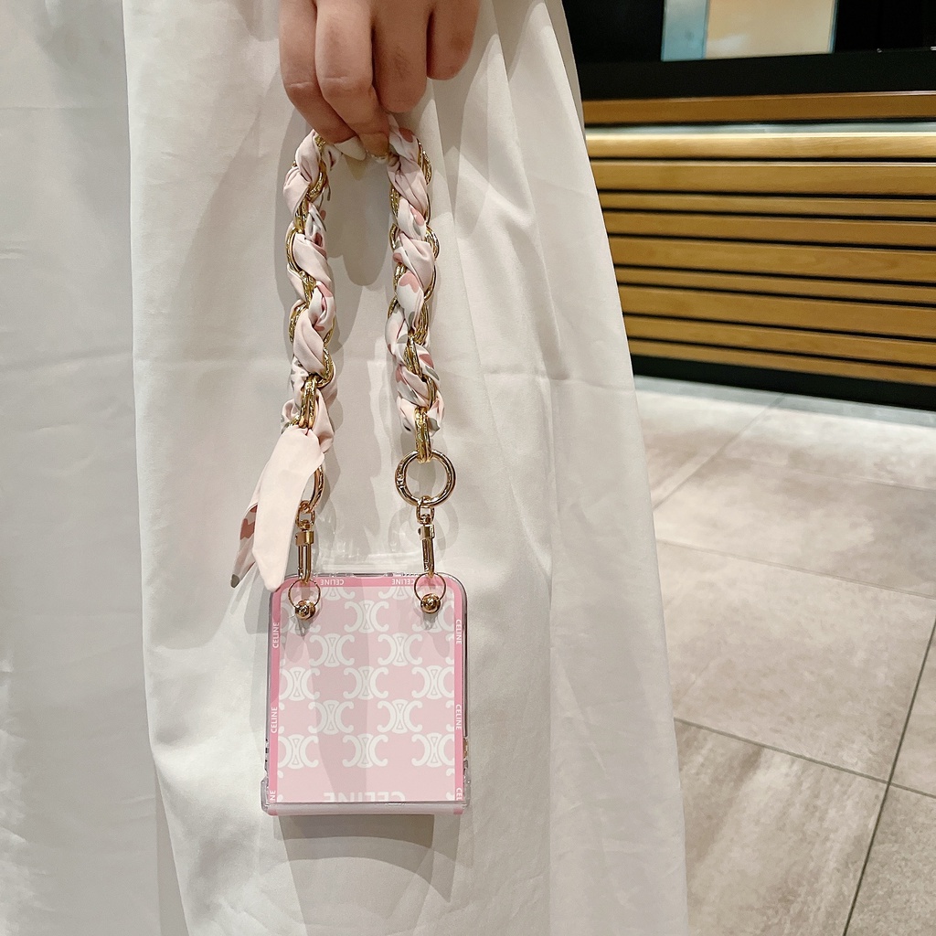 Ốp Điện Thoại Màu Hồng Họa Tiết Sang Trọng Cho Samsung Galaxy Z Flip 3 4 5 5G Premium Galaxy Z Flip5