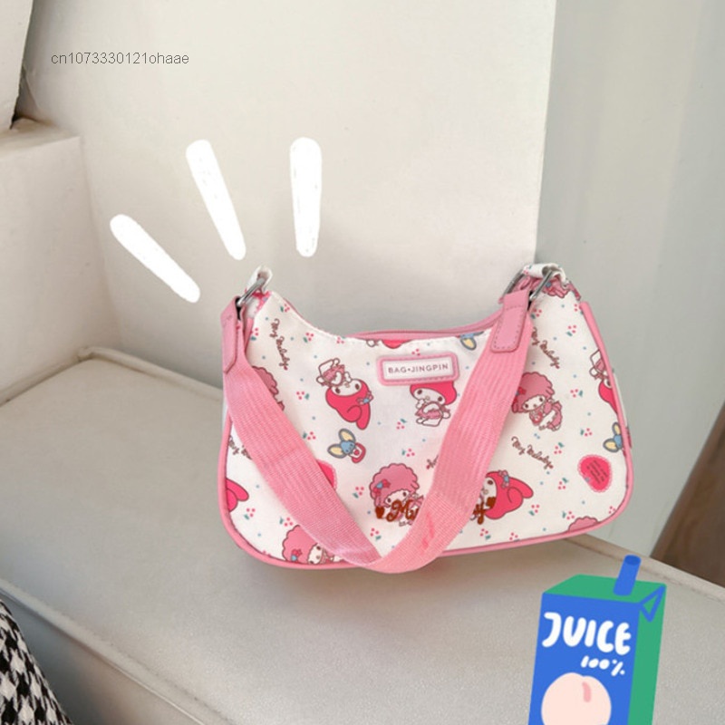 Túi Đeo Vai / Đeo Chéo / Đeo Dưới Cánh Tay / Túi Hành Lý / Kẹp Nách 24cm Kuromi Sanrio Hoạt Hình Dễ Thương