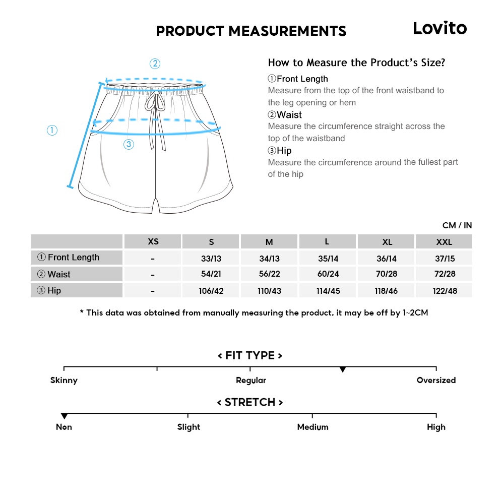 Quần short Lovito cạp vừa họa tiết chữ dây rút tương phản phong cách thường ngày cho nữ LNE12135 (màu đen)