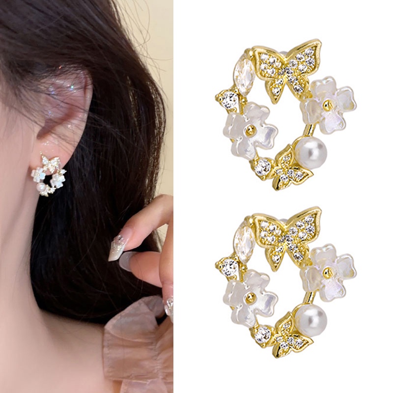 Khuyên Tai Hình Hoa Bướm Phong Cách Mới 2023 Cho Nữ YR