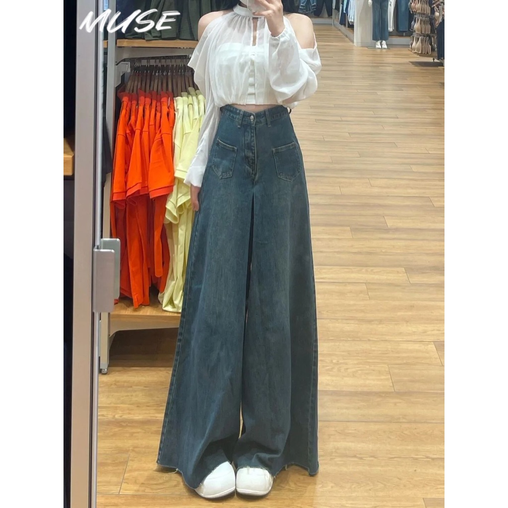 TINGTIAN quần_ống_rộng quần nữ jean American vintage jeans 2023 NEW 07324
