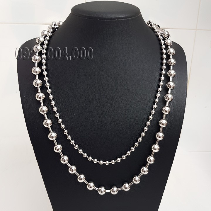 Dây chuyền nam nữ chuỗi bi tròn BallChain Merin Accessories nhiều size cá tính titan không gỉ - Vòng cổ BallChain