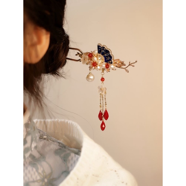 Trâm Cài Tóc Phối Tua Rua Phong Cách Trung Hoa Cổ Điển Cho Cô Dâu