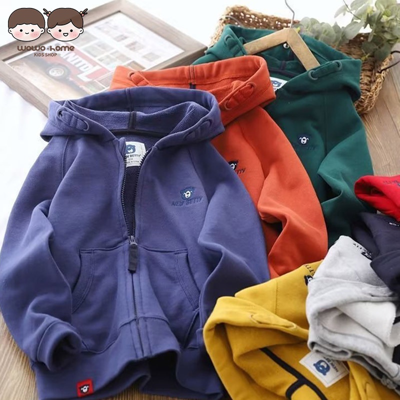 Áo Khoác cardigan Có Nón Trùm Phong Cách Thể Thao Thời Trang Thu Đông Cho Bé Trai Trung Niên