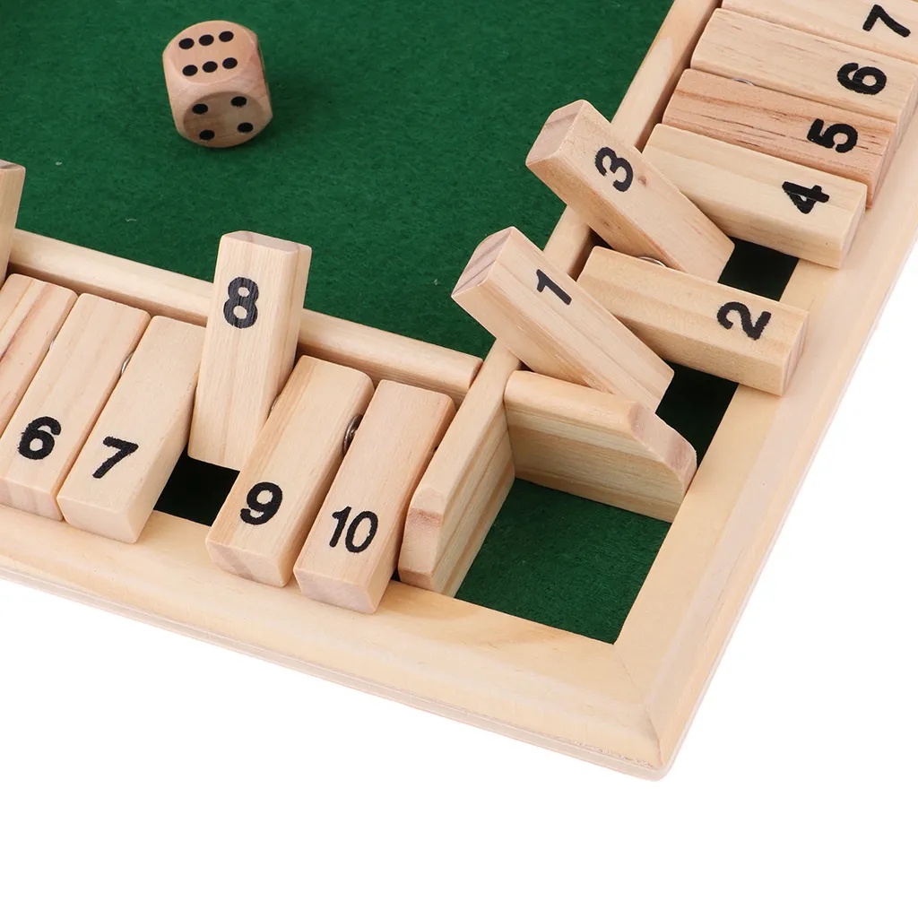 Deluxe Dice Board Box Game Set 10 Numbers Four Sided Shut Party Club Drinking Games Interesting family game