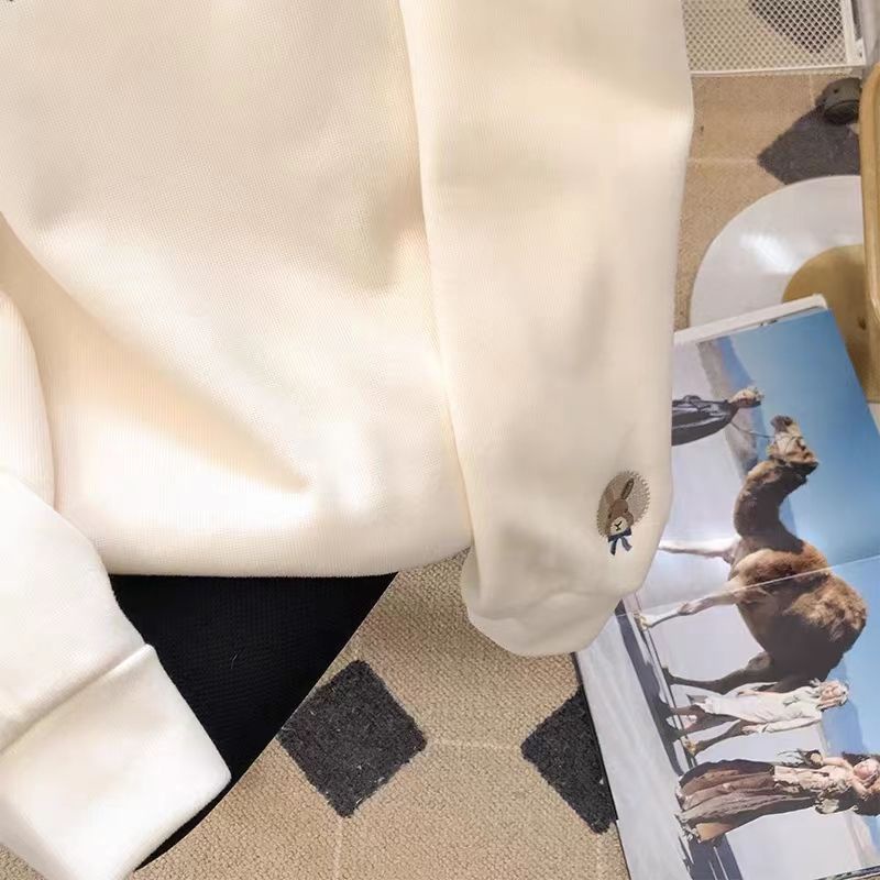 Áo Sweater Cổ POLO Dáng Rộng Màu Sắc Tương Phản Thời Trang Xuân Thu 2023 Cho Nữ